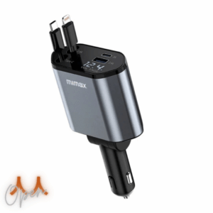 米覓 mimax 120W 超級快充伸縮式車充(Type-C USB 雙充電孔 伸縮充電線)