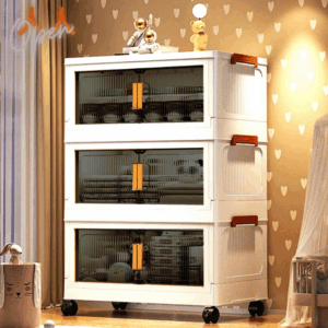 Mr.box 55面寬/65面寬折疊前開式三層/四層 收納櫃/收納箱-附滑輪