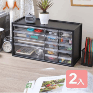 真心良品x樹德 依示小幫手零件分類收納盒(大款-14抽)-2入組